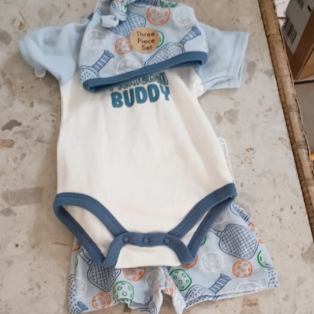 Baby Essentials Blue and White Matching Set